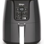 Ninja Air Fryer | 4 QT Capacity | 4-in-1 Roast, Crisp, Roast, Reheats, & Dehydrates | Dishwasher Safe Parts | 105°F-400°F | Includes 20 Easy & Healthy Recipes | 1550 watt | Grey | AF101
