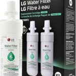 LG LT700P2 6-Month / 200 Gallon Refrigerator Replacement Water Filter, 2 Count (Pack of 1), White