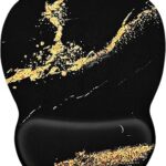 EooCoo Ergonomic Mouse Pad with Wrist Support, Mousepad with Memory Foam Wrist Rest and Non-Slip Base for Computer, Cafe, Home & Office, 9.64 x 8.26 in Office Desk Accessories