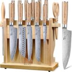 SYOKAMI 2026 Upgrade Knife Set 14 Japanese Style Kitchen Knife Set with Torii-Style Magnetic Block, Razor-Sharp High Carbon Stainless Steel Knives Set for Kitchen with Anti-Slip Handle, Ideal for Gift