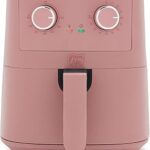 GreenLife 4.5QT Air Fryer, Mechanical Dial Controls, PFAS-Free Ceramic Nonstick Drawer, Adjustable Temp & Timer, LED Indicator, Oil-Less Cooking, Dishwasher Safe, Compact Family Size, Pink