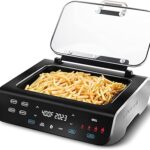 Gourmia Smokeless Indoor Grill & Air Fryer raclette grill with Smoke Extracting Technology Extra-Large Nonstick Cooking electric grill indoor Korean BBQ Style 6 Quart FoodStation™