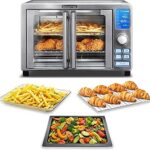 Gourmia Air Fryer French Door Toaster Oven - 6-Slice Capacity, LED Display with 14 Cooking Presets, Stainless Steel