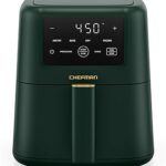 Chefman Air Fryer – 4-in-1 Slim 3.5 QT Airfryer, Air Fry, Bake, Dehydrate, Frozen, 450°F Max Temp for Extra Crispy Results in Minutes, Nonstick Ceramic Coating, Dishwasher-Safe Accessories - Green