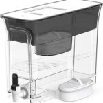 Waterdrop WFD-40L Water Filter Dispenser, 35-Cup Slim Water Filter Pitcher, Large Capacity, 200-Gallon Long-Life, Reduces Chlorine, PFOA/PFOS and More, BPA Free, Black