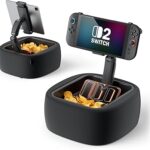 LULULOOK Gaming Pillow Stand for Nintendo Switch 2 & 4.7-14.6" Tablet, Zero Gravity Kindle Pillow Stand with Storage Bowl for Nintendo Switch 2 Accessories, Snacks & Small Items, Machine Washable