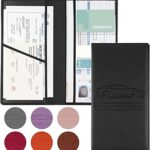 JUSTTOP 1Pack Car Registration and Insurance Holder,Car Document Holder for Cards License with Magnetic Shut,Vehicle Glove Box Car Organizer for Documents, Cards, License(Black)