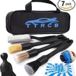 7PCS Car Detailing Brush Set, Ultra Soft Boars Hair Car Interior Detailing Brushes, Car Interior Detailing Kit, Car Cleaning Gel Supplies Kit, Car Dust Brush, Car Accessories for Truck, Suv, Interior