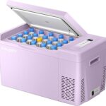 BougeRV Purple 23Quart Portable Refrigerator, 12 Volt Fridge 22L, Portable Freezer Compressor Cooler 12/24V DC 110~240 Volt AC for Truck Van RV Camper -8℉~50℉