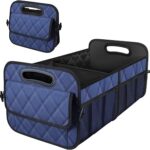 Deosk Car Trunk Organizer for SUV, Car Organizers and Storage with Reinforced Handles, Car Accessories for Women/Men 50L Waterproof Polyester Trunk Organizer(Medium, Dark Blue)