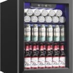 Icyglee Beverage Refrigerator Cooler, 16 Bottle 68 Can Mini Fridge with Glass Door, Wine Beer Freestanding Drink Fridge, Digital Temperature Control & Adjustable Shelves for Home Office, 1.7 cu.ft