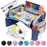 PILLANI Kids Travel Tray for Car - Toddler Travel Essential with iPad Holder & Dry Erase Board - Road Trip Essentials - Carseat Table - Toddler Lap Desk Organizer for Airplane - Kids Travel Essentials