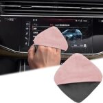 BFXM Car Screen Cleaner, 4.1''×4.1'' Microfiber Dashboard Wipes, Square Microfiber Cloth, Automotive Display Wipes,Vehicle Screen Cleaner Tool for Dashboard Display, Car Interior Tool (Pink)