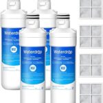 Waterdrop LT1000PC ADQ747935 Refrigerator Water Filter and Air Filter, Replacement for LG® LT1000P®, LMXS28626S, LFXS26973S, LFXS26596S, LFXS28596S, ADQ74793501, ADQ74793502 and LT120F®, 4 Combo