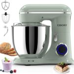 CEBORY 3-IN-1 Electric Stand Mixer, 6.5QT Bowl 660W 10-Speed Kitchen Mixer, Household Food Mixers include Dough Hook, Beater and Whisk, Bread Cake Mixer for Baking and Most Home Cooks, Green