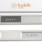 Kubik Letters Clean Dirty Magnet for Dishwasher, Premium Stainless Steel Grade 304, Kitchen Organizers and Storage Decor Accessories, Extra Adhesive Tapes Included.