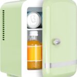 Antarctic Star 4L/6 Cans Compact Refrigerator,Portable Mini Fridge Skin Care,Cooler and Warmer for Bedroom,Car,Office & Dorm, Small Cooler for Cosmetics/Beverage/Food,GREEN