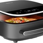 Large Air Fryer 6QT, 11-in-1 Fast Cooking Air Fryer with Top & Bottom Heating, No Flip Needed, Quiet 50dB, Family Size Digital Air Fryer for Healthy Meals, Fits a 12" Pizza or Steaks