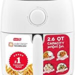 Dash Tasti-Crisp™ Air Fryer - AirCrisp® Technology - Compact Design with Adjustable Temperature Control - Nonstick Fry Basket & Auto Shut-Off Feature - 2.6 Quarts - White