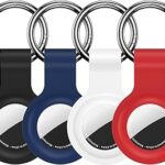 Compatible with AirTag Holder Case Keychain 4 Pack, for AirTag 1st & 2nd Generation Key Chain Ring Case Cover for Air Tag Holder GPS Tracker Item Air Tags Finders Air Tagholder for Kids,Bags,Luggages