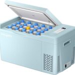 BougeRV Green 23Quart Portable Refrigerator, 12 Volt Fridge 22L, Portable Freezer Compressor Cooler 12/24V DC 110~240 Volt AC for Truck Van RV Camper -8℉~50℉