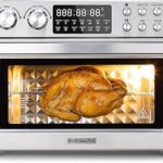 28QT Air Fryer Toaster Oven Combo, Large 12-in-1 Convection Countertop Oven with Next-Gen HeatWave Convection, 3-Layer Cooking, Rotisserie for Chicken, Fits 11" Pizza, All Accessories, Silver-tone