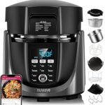 Nuwave Duet Air Fryer, Electric Pressure Cooker & Grill Combo, 540 IN 1 Multicooker with 3 Removable Lids, Slow Cook, Sautés, Dehydrator, 18/10 SS Pot, Sure-Lock Safety Tech & 13 Deluxe Accessories