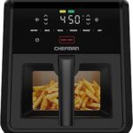 Chefman Air Fryer TurboFry 7-Qt, 6-in-1 High-Powered 450°F Cooking for Crispier Results, Compact Space-Saving Design, Air Fry, Bake, Broil, Reheat, Dehydrate, Defrost, Fast & Even Cooking – Black