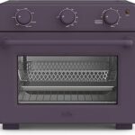 bella Air Fry Toaster Oven, 7 Preset Cooking Options, Dishwasher-Safe EverGood Coated Trays Included, 60-Minute Auto Shutoff w Audible Timer, Power Indicator Light, 1700 Watt, Plum