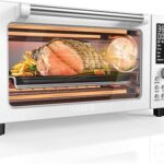 Nuwave Bravo Pro Smart Air Fryer Toaster Oven Combo, Airfryer Convection Oven Countertop, 10-in-1 Functions with Quicker & Even Crisp Technology, 1800W, 50-450°F, PFAS-Free, 21QT, Vanilla Cream