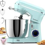 Honinst Stand Mixer, 6.5QT 10-Speed Tilt-Head Electric Stand Mixer, 3-In-1 Kitchen Mixer with Bowl, Dough Hook, Whisk and Beater, Food Mixer for Baking, Cake and Most Home Cooks, Blue