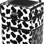 HOTOR Car Trash Can - Leak-Proof Car Organizer and Storage Bag for The Back/Front/Console of Any Cars,Sedans, SUVs & Trucks Easy-to-Install Car Accessory Interior, Cow Print