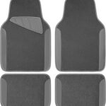 CAR PASS Waterproof Universal Fit Car Floor Mats, Car Mats Fit for SUV,Vans,sedans, Trucks,Set of 4pcs Car Carpet with Driver Heel Pad (All Gray)
