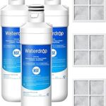 Waterdrop ADQ747935 LT1000PC Replacement for LG® LT1000P®/PC/PCS ThinQ® Refrigerator Water Filter, LFXS26973S, LMXS28626S, LMWS27626S, LFXS28596S, ADQ74793501 and LT120F® Air Filter, 3 Combo