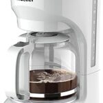 MUELLER HOME 12-Cup White Coffee Maker - Borosilicate Carafe, Auto-Off, Reusable Filter, Anti-Drip, Keep-Warm Function, Clear Water Level Window, White Kitchen Accessories