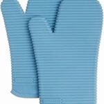 KITCHENAID Ribbed Soft Silicone Oven Mitt 2-Pack Set, 7.5"x13", Blue Velvet