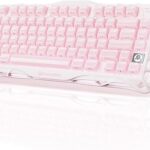 GravaStar Mercury K1 75% Pink Wireless Keyboard, Aluminum Alloy Exoskeleton Design Mechanical Gaming Keyboard, Gasket Hot-Swap Socket, Linear Switches, RGB Backlit【Sakura Pink】