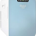 Cooluli 20L Mini Fridge For Bedroom - Car, Office Desk & College Dorm Room Glass Front Digital Temperature Control 12v Small Refrigerator for Food, Drinks, Skin Care, Beauty Breast Milk (Blue)