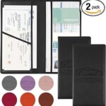 JUSTTOP 2Pack Car Registration and Insurance Holder,Car Document Holder for Cards License with Magnetic Shut,Vehicle Glove Box Car Organizer for Documents, Cards, License(Black)