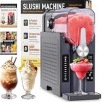 BKPPM Slushie Machine: No Ice Needed Slushy Machine for Home, 6 Preset, Real-Time Temp Display, Auto-Clean | Frozen Margaritas, Cocktails, Frappés, Ice Cream, Smoothies, Milkshakes,Summer Parties