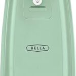 bella Electric Can Opener and Knife Sharpener, Removable Cutting Lever, Cord Storage, Stainless Steel Blade, Sage