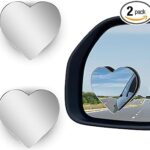 2Pcs Cars Heart Shaped Blind Spot Mirrors Car Side Mirror Blindspot Adjustabe Angle Removable Wide Angle Convex RearView Mirror for Enhanced Safety Universal Fit Stick, Car Accessories for Cars Suvs