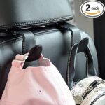 yicheyiyou Car Hooks Universal Car Vehicle Back Seat Headrest Hanger Holder Hook Microfiber Leather & Stainless Steel for Bag Purse Cloth Drink Grocery (Black)