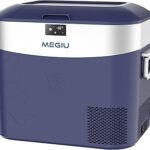 Megiu Car Refrigerator Portable Car Fridge 12V Refrigerator 23 Quart (22 Liter) Freezer Compressor Cooler 12V/24V DC 110～240 V AC for Outdoor Camping Travel Home Use -18℃~+15℃ (Blue)