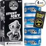 Chemical Guys Sticky Icky Car Cleaning Gel, Green Apple, Interior Car Cleaner, Reusable Automotive Crevice & Interior Dust Cleaner for Air Vents, Consoles, Cup Holders & Keyboards, 4 Pack (100g Each)