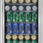 Whynter Beverage Refrigerator with Double-Layer Glass Door, 127-Can 3.1 Cu Ft Freestanding Drink Mini Fridge, BR-130SB, Stainless Steel