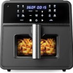 Emerson SmartVoice 10QT 6-in-1 Air Fryer, 1000+ Voice Control Commands, 100+ Recognized Food, No APP, No WIFI, No Setup, Nonstick Basket, Air Fry, Bake, Reheat, Dehydrate, 1700W