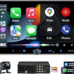 PLZ Single Din Car Stereo Wireless Apple Carplay Android Auto Radio, 10.1" Car Play Touch Screen, Bluetooth 5.3 Car Audio Receiver, 4.2 Channel 240W, Subwoofers, Backup Camera, Navigation, FM/AM, SWC