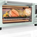 Nuwave Bravo Pro Smart Air Fryer Toaster Oven Combo, Airfryer Convection Oven Countertop, 10-in-1 Functions with Quicker & Even Crisp Technology, 1800W, 50-450°F, PFAS-Free, 21QT, Mint