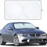 EcoNour Car Windshield Sunshade | Blocks 99% Heat & Keeps Interior Cool | Universal Fits Cars, SUVs, Trucks | Automotive Sun Screen, Visor & Car Accessories for Summer | Medium (64x32 Inches)